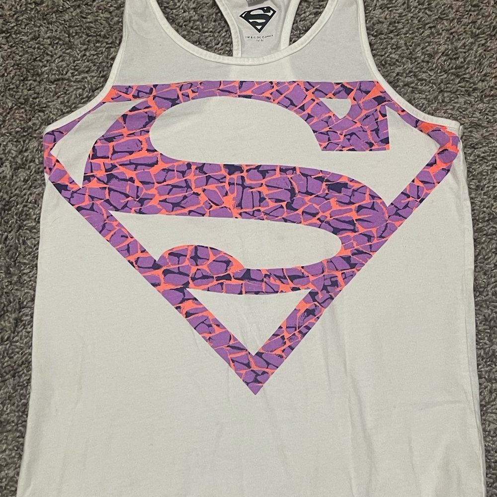 Under Armour Girls Large Superman Tank Top